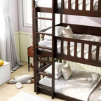 Lit superposé triple pour enfants, lit superposé trois places détachable avec échelle et barrière de sécurité, se sépare en 3 lits