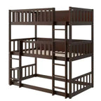 Lit superposé triple pour enfants, lit superposé trois places détachable avec échelle et barrière de sécurité, se sépare en 3 lits