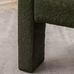 Ensemble de 2 fauteuils rembourrés en tissu bouclette à accoudoirs carrés de 71 cm de large - Kinwell