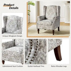 Fauteuil traditionnel à oreilles Gott avec pieds en bois massif par HULALA HOME