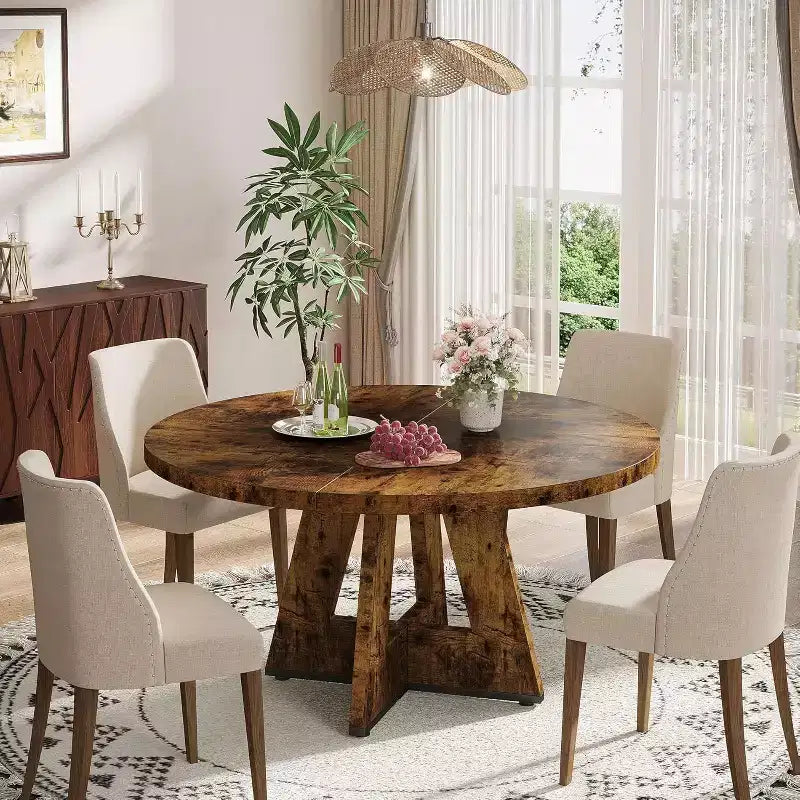 Table à manger ronde de 120 cm pour 4 personnes