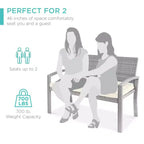 Banc de jardin en osier d'extérieur 2 places Best Choice Products avec coussin, capacité de 317 kg