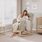 Fauteuil à bascule moderne avec oreiller et poches latérales, pour salon, chambre à coucher