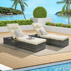 Excellent ensemble de chaises longues d'extérieur pour la relaxation et les loisirs