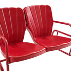 Ensemble de conversation d'extérieur Ridgeland 4 pièces en métal - Rouge - Crosley