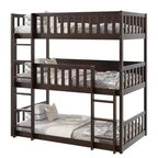 Lit superposé triple pour enfants, lit superposé trois places détachable avec échelle et barrière de sécurité, se sépare en 3 lits