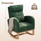 Fauteuil à bascule moderne avec oreiller et poches latérales, pour salon, chambre à coucher