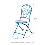 Ensemble bistrot pliant en métal Glitzhome pour extérieur, 3 pièces, table et chaises de patio