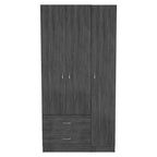 Armoire 3 portes FM Furniture Eureka avec 2 tiroirs, étagères intérieures et tringle