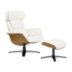 Jovan 31.5 Fauteuil inclinable en cuir véritable avec ottoman