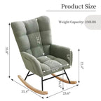 Fauteuil à bascule pour chambre d'enfant, Fauteuil à bascule pour salon pour l'allaitement, Fauteuils d'appoint confortables pour chambre à coucher, Fauteuils rembourrés en peluche Teddy pour l'intérieur