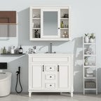 Meuble-lavabo moderne de 36 po avec vasque et armoire à miroir, 2 portes et 2 tiroirs