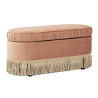 Serena 38 Ottoman banquette de rangement ovale plissée