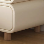 Table de chevet scandinave en similicuir avec finition en faux cuir