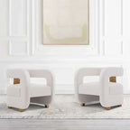Manhattan Comfort Ensemble de 2 fauteuils d'appoint en velours Amirah moderne
