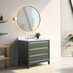 Meuble-lavabo Vanity Art avec évier en céramique et dessus en marbre reconstitué