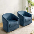 Lot de 2 fauteuils crapauds modernes rembourrés Cuenca avec base pivotante