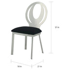 Ensemble de salle à manger 7 pièces avec piédestal en U en acier noir moderne Heer par Furniture of America