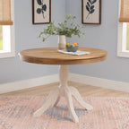 Table ronde à pied central en bois massif