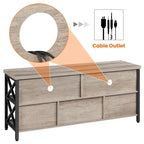 Meuble TV industriel Yaheetech 65 pouces avec 5 placards de rangement pour TV