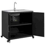 Évier de cuisine d'extérieur mobile, station évier de cuisine modulaire de patio avec armoire