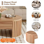 Table basse relevable de 47,2 po, table de salon ovale en bois avec rangement caché, table basse moderne pour salon, chambre à coucher ou bureau