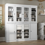 Buffet de cuisine en bois massif 100 % fabriqué en Chine avec portes en verre ou en bois massif et kit de 2 tiroirs 65 x 71,5