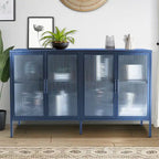 Meuble élégant à 4 portes en verre trempé, 4 portes en verre, étagère réglable