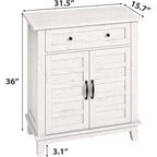 Armoire de rangement rustique 80 cm, avec portes à lattes, 3 niveaux réglables, casier à double porte, pour cuisine, salle à manger et bureau à domicile