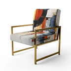 Fauteuil d'appoint rembourré et fauteuil moderne du milieu du siècle Designart Colorful Mid Century Abstract Fusion I