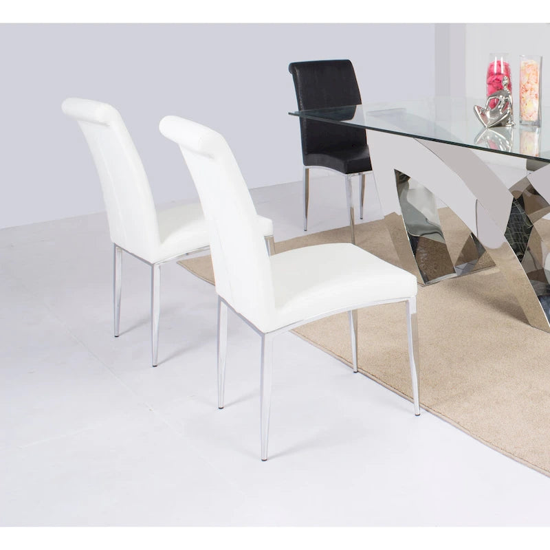 Chaise cantilever rembourrée contemporaine Somette, lot de 4