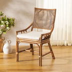Chaise de jardin en rotin avec coussin 22 L x 24 P x 37 H 22L x 24P x 37H