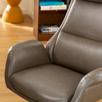 Fauteuil de bureau pivotant réglable en similicuir Glitzhome Mid-century 48 pouces