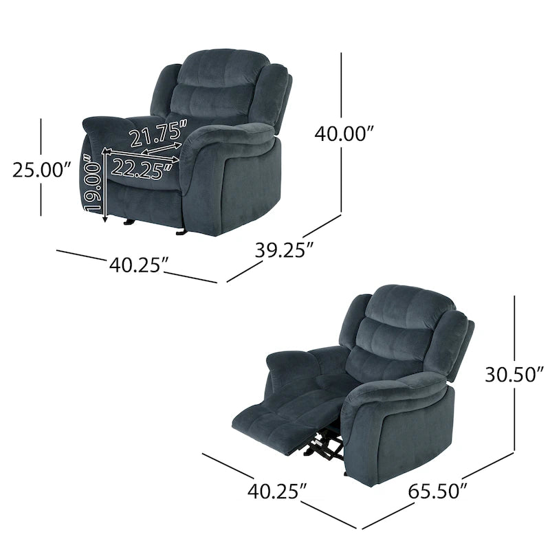 Fauteuil inclinable et relax glissant en acier Hawthorne par Christopher Knight Home