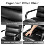 Fauteuil de bureau pivotant réglable en similicuir Glitzhome avec accoudoir, design ergonomique