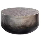 Table basse contemporaine Kacy en métal, 91 cm de large, en dégradé argenté, Assemblée