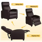 Yaheetech Lot de 2 Canapés Inclinables Modernes en Cuir PU pour Salon, Chambre
