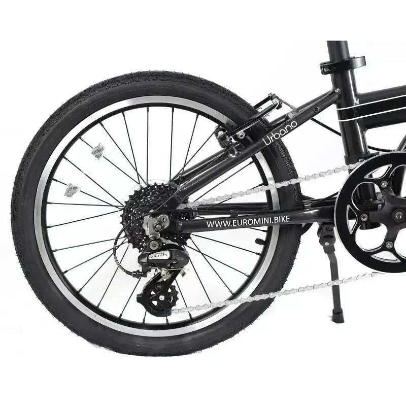 Vélo pliant en aluminium ZiZZO Urbano à 8 vitesses de 20 pouces - Gris