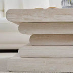 Table basse superposée GDFStudio Laurine à motif travertin moderne