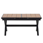 Ensemble de salle à manger extérieur extensible 7 pièces avec table extensible et 6 chaises avec accoudoirs