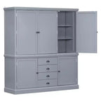 Garde-manger de cuisine autoportant Whisen 73 avec tiroirs et étagères réglables pour le rangement et l'organisation dans la salle à manger ou la cuisine