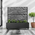 MAYEERTY Jardinière avec treillis en fer noir, persienne classique Helen Street 01, style combiné 72x47x16 pouces, ensemble de 3 pièces
