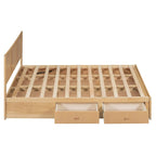 Lit plateforme en bois avec rangement inférieur et 2 tiroirs