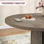 Table à manger ronde extensible 47-63 pour 4-8 personnes, table de cuisine extensible en bois de style ferme avec cadre métallique, ovale peu encombrante pour appartement, gris rétro