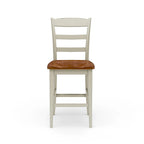 Ensemble îlot de cuisine 3 pièces Homestyles Monarch en bois blanc cassé avec plateau en bois à abattant - 48 x 25 x 36