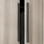Armoire de rangement moderne sur pied en bois massif avec étagères