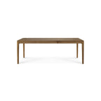 Table à manger extensible en teck naturel avec rallonge dissimulée pour salle à manger