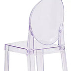 Tabouret de bar Ghost Emma et Oliver avec dossier ovale en cristal transparent