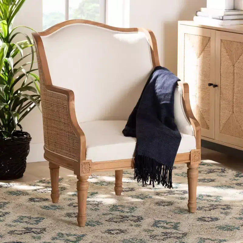 Fauteuil d'appoint en tissu et bois Elizette de Bali & Pari