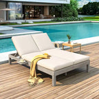 Chaise longue à 2 positions réglables, plateaux pliants pour la piscine, le patio